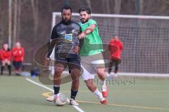 Bezirksliga - Saison 2025/26 - FC Fatih Ingolstadt - TSV 54 - DJK München - Ugur Genc (Nr.77 - FC Fatih) - Dennis Appiiah schwarz München - Foto: Meyer Jürgen