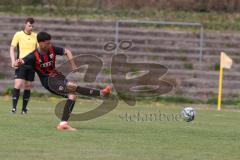 Bayernliga Nord - Saison 2024/25 - FC Ingolstadt 04 II - Würzburger FV 04 - - jubel - Davide Sekulovic (Nr.7 - FCI U21) legt sich den Ball zurecht und schiesst zum 1:0 Führungstreffer ein- Foto: Meyer Jürgen