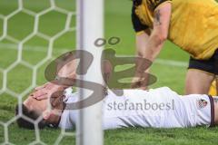 3. Liga; Dynamo Dresden - FC Ingolstadt 04; Torchance verpasst Ryan Malone (16, FCI) am Boden