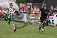 Toto Pokal - Saison 2022/2023 - SV Schalding-Heining - FC Ingolstadt 04 - Calvin Brackelmann (Nr.17 - FCI) - Florian Noll (Nr.33 - SV Schalding-Heining) - Foto: Meyer Jürgen