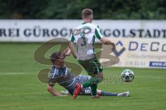 Landesliga - Saison 2025/26 - SV Manching - TSV Jetzendorf - Luca Oehler (Nr.3 - SV Manching) - Tim Greifenegger grau Jetzendorf - Foto: Meyer Jürgen