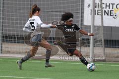 2024_2_10 - 2. Bundesliga Frauen - Saison 2023/24 - Freundschaftsspiel - FC Ingolstadt 04 Frauen - Schwaben Augsburg - Laura Fischer grau Augsburg - Natali Shonte Pinkney FCI - Foto: Meyer Jürgen