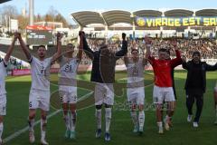 2024_1_27 - 3. Liga - Saison 2023/24 - 1. FC Saarbrücken - FC Ingolstadt 04 -  -  Die Mannschaft bedankt sich bei den Fans - tanzen - XXXXX - Foto: Meyer Jürgen