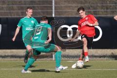 Bayernliga Nord - Saison 2023/24 - FC Ingolstadt 04 II - TSV Neudrossenfeld - Leon Nuhanovic (Nr.19 - FCI) - Ismail Noah grün Neudrossenfeld - Foto: Meyer Jürgen