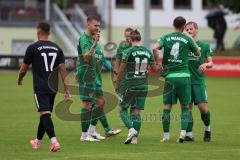 Bezirksliga - Saison 2024/25 - Freundschaftsspiel - SV Manching - TSV Gaimersheim -  Der 3:0 Führungstreffer durch - Maximilian Eberwein (Nr.4 - SV Manching) - jubel -  - XXXXX - Foto: Meyer Jürgen