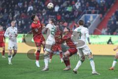 3. Liga; FC Ingolstadt 04 - TSV 1860 München; Zweikampf Kampf um den Ball Mads Borchers (9, FCI) Maier Philipp (26 TSV) Simon Lorenz (32, FCI) Voet Siemen (3 TSV)