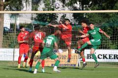 Freundschaftsspiel - Saison 2023/2024 - SV Manching - FC Ingolstadt 04 - Torwart Leopold Leimeister (Nr.1 - FCI U21) - Muhammed Atak (Nr.25 - FCI U21) -  - Foto: Meyer Jürgen