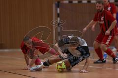 Hallenturnier Gaimersheim - Saison 2025/26 - TSV Baar-Ebenhausen - TSV Ober-u.Unterhaunstadt - Fabio Udella grau Oberhaunstadt - Florian Wild rot Ebenhausen - Foto: Meyer Jürgen