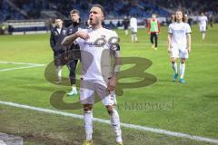 3. Liga; SV Waldhof Mannheim - FC Ingolstadt 04; Niederlage, hängende Köpfe, Spieler beschweren sich bei den Fans wegen zu wenig Support für die jungen Spieler, Patrick Schmidt (9, FCI) Torwart Maurice Dehler (46, FCI) Tim Civeja (8, FCI)