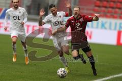 3. Fußball-Liga - Saison 2020/2021 - FC Ingolstadt 04 - FC Viktoria Köln - Beister Maximilian (#11,FCI) wird gefoult - Foto: Meyer Jürgen