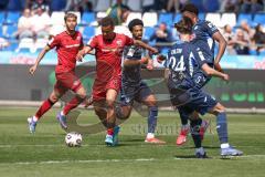 3. Liga - Saison 2025/26 - TSG Hoffenheim II - FC Ingolstadt 04  - Marcel Costly (Nr.22 - FCI) - Natnael Abraha (Nr.13 - TSG Hoffenheim II) - Foto: Meyer Jürgen