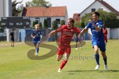 Bayernliga Nord - Saison 2023/2024 - FC Ingolstadt 04 - Würzburger FV 04 - Krupa Jeroen rot FCI - Kuß Nils blau Würzburg - Foto: Meyer Jürgen