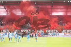 3.Liga - Saison 2022/2023 - FC Ingolstadt 04 -  SV Wehen Wiesbaden - Choreo - Banner - Südkurve -  Foto: Meyer Jürgen