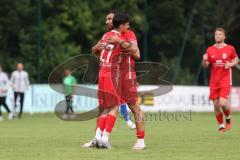 Kreisfreundschaftsspiel - Saison 2024/25 - Kreisfreundschaftsspiel - TSV Ober/Unterh.stadt - FC Fatih - Eron Dervisi (Nr.27 - FC Fatih) mit dem  Der 0:1 Führungstreffer-jubel - Akif Abasikeles (Nr.20 - FC Fatih) - Foto: Meyer Jürgen