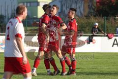 Kreisklasse - Saison 2022/2023 - SV Buxheim - SV Stammham - Der 0:3 Führungstreffer durch Simon Renn rot Stammham - jubel  - Foto: Meyer Jürgen