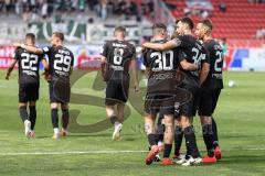 3. Liga; FC Ingolstadt 04 - VfB Lübeck; Tor Jubel Treffer Ognjen Drakulic (30, FCI) Lukas Fröde (34, FCI) Tobias Schröck (21, FCI)