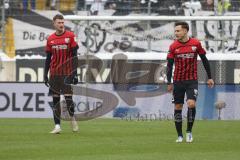 3.Liga - Saison 2022/2023 - SV 07 Elversberg - FC Ingolstadt 04 - Der 2:0 Führungstrteffer durch Thore Jacobsen (Nr.31 - SV Elversberg) per Elfmeter - Torwart Marius Funk (Nr.1 - FCI) - jubel - Enttäuschte Gesichter - Dominik Franke (Nr.3 - FCI) - Calvin 