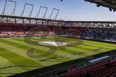 2.BL; FC Ingolstadt 04 - FC Schalke 04; Stadion Audi Sportpark Mittelkreis Banner Audi