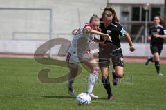 2. Fußball-Liga - Frauen - Saison 2022/2023 - FC Ingolstadt 04 - 1. FC Nürnberg - Villena Scheffler (Nr.28 - FCI Frauen) - Thöle Amelie weiss #12 Nürnberg - Foto: Meyer Jürgen