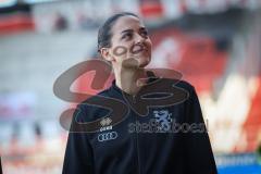 3. Liga; FC Ingolstadt 04 - FC Viktoria Köln; vor dem Spiel Cheftrainerin Sabrina Wittmann (FCI)