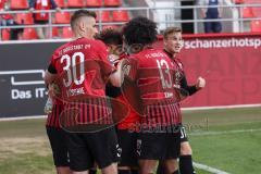 3. Liga - FC Bayern 2 - FC Ingolstadt 04 - Tor Jubel 2:1 durch Fatih Kaya (9, FCI), mit Hawkins Jaren (20 FCI) Filip Bilbija (35, FCI) Francisco Da Silva Caiuby (13, FCI) Patrick Sussek (37, FCI) Stefan Kutschke (30, FCI)