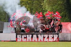 2. Bundesliga Frauen - Saison 2023/24 - FC Ingolstadt 04 Frauen - FC Bayern München II - Fans - Rauch - Bengalo  - Foto: Meyer Jürgen