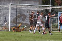 *** A-Junioren Bundesliga  - Saison 2025/26 - A-Junioren - FC Ingolstadt 04 - 1. FC Nürnberg - Der 0:2 Führungstreffer durch Theinhard Johannes weiss Nürnberg - jubel  - Atchoffo Bryan Torwart FCI  - Foto: Meyer Jürgen