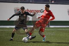 Bayernliga Süd - Saison 2022/2023 - FC Ingolstadt 04 II -  Türkspor Augsburg - Udogu David (Nr.2 - Fc Ingolstadt 04 II) - Berkan Aydin schwarz Türkspor - Foto: Meyer Jürgen