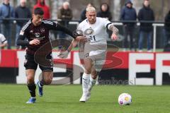 3. Liga - Saison 2023/24 - Testspiel - 1. FC Nürnberg - FC Ingolstadt 04 - Maximilian Dittgen (Nr.10 - FCI) - Gürleyen Ahmet (#3 Nürnberg) - Foto: Meyer Jürgen