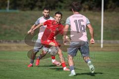 Kreisliga - Saison 2026/27 - SV Zuchering - VFB Eichstätt II - Leander Friedl rot Zuchering - Niklas Matzel rosa Eichstätt II  #16 - Reybek Khashumov rosa Eichstätt II  #25  - Foto: Meyer Jürgen