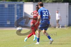 Bayernliga Nord - Saison 2023/2024 - FC Ingolstadt 04 - Würzburger FV 04 - Nduka Donald rot FCI - Scherg Niklas blau Würzburg - Foto: Meyer Jürgen