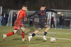 *** Bayernliga Nord - Saison 2025/26 - FC Ingolstadt 04 II - ASV Neumarkt - Emre Gül (Nr.7 - FC Ingolstadt II) - Florian Hausner rot Neumarkt - Foto: Meyer Jürgen