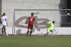 Kreisklasse- Saison 2023/2024 - MTV Ingolstadt - TSV Pförring - Der 1:0 Führungstreffer durch Drazen Lovric weiss MTV - jubel - Frank Elstner Torwart Pförring - Foto: Meyer Jürgen