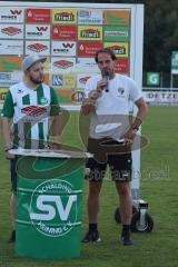 Toto Pokal - Saison 2022/2023 - SV Schalding-Heining - FC Ingolstadt 04 - Pressekonferenz auf dem Spielfeld - Cheftrainer Rüdiger Rehm (FCI) - Foto: Meyer Jürgen