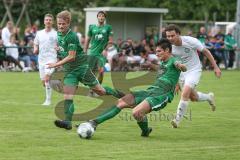 BZL Oberbayern Nord - Testspiel - TSV Aiglsbach - SV Manching - Josef Huber grün Manching mit dem 0:1 Führungstreffer - jubel - Rainer Meisinger links - Foto: Jürgen Meyer