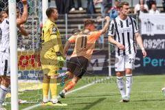 3. Liga; SV Sandhausen - FC Ingolstadt 04; Tor Jubel Treffer Sebastian Grönning (11, FCI) Torwart Königsmann Timo (22 SVS) Göttlicher Felix (21 SVS)