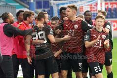 2023_11_11 - 3. Liga - Saison 2023/24 - MSV Duisburg - FC Ingolstadt 04 - Der 0:1 Führungstreffer durch David Kopacz (Nr.29 - FCI) - jubel - Julian  Klügl (Nr.31 - FCI) - Moritz Seiffert (Nr.23 - FCI) -  - XXXXX - Foto: Meyer Jürgen