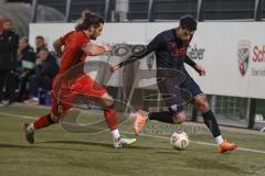 *** Bayernliga Nord - Saison 2025/26 - FC Ingolstadt 04 II - ASV Neumarkt - Ognjen Draculic (Nr.9 - FC Ingolstadt II) - Alexander Braun rot Neumarkt - Foto: Meyer Jürgen