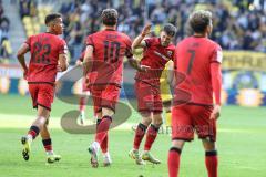3. Liga; Alemannia Aachen - FC Ingolstadt 04; Dennis Kaygin (10, FCI) Tor Jubel Treffer 0:1 Siegtreffer, Linus Rosenlöcher (19, FCI) Marcel Costly (22, FCI)
