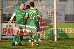 Kreisliga - Saison 2023/2024 - FC Gerolfing - TSV Ober/Unterhaunstadt - Der 1:0 Führungstreffer durch Bastian Heigl grün Gerolfing - jubel - Foto: Meyer Jürgen