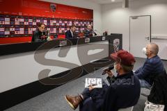 2.BL; FC Ingolstadt 04 - Training, neuer Cheftrainer Rüdiger Rehm, Pressekonferenz, Cheftrainer Rüdiger Rehm (FCI)Pressesprecher Felix Gärtner (FCI) Geschäftsführers Dietmar Beiersdorfer (FCI Sport Kommunikation)