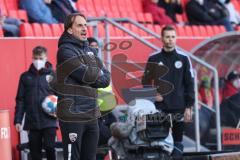 2.BL; FC Ingolstadt 04 - SV Sandhausen; an der Seitenlinie, Spielerbank Cheftrainer Rüdiger Rehm (FCI)