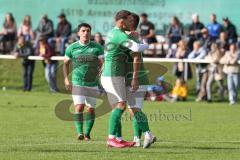 2023_10_28 - Kreisliga - Saison 2023/24 - SV Menning - FC Gerolfing  - Der 0:1 Führungstreffer durch Raymond Kreizer grün Gerolfing - jubel - Foto: Meyer Jürgen