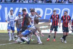 3. Liga; FC Hansa Rostock - FC Ingolstadt 04; Torchance verpasst Sebastian Grönning (11, FCI) Dietze Benno (42 HR) Pfanne Franz (23 HR) Gürleyen Ahmet (15 HR) Max Plath (14 FCI) David Kopacz (29, FCI)