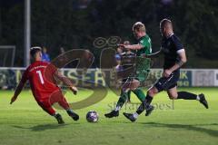 Bezirksliga - Saison 2023/2024 - SV Manching  TSV Rohrbach - Ziegelmeier Marco Torwart Rohrbach - Reiner Meisinger (Nr.8 - SV Manching) - Thoma Tobias schwarz Rohrbach - Foto: Meyer Jürgen