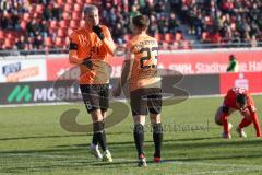 2024_1_20 - 3. Liga - Saison 2023/24 - HallescherFC - FC Ingolstadt 04 -  - Benjamin Kanuric (Nr.8 - FC Ingolstadt 04) - Moritz Seiffert (Nr.23 - FC Ingolstadt 04) - Foto: Meyer Jürgen