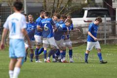 Kreisklasse - Saison 2025/26- TSV Großmehring - SV Oberstimm-  - Der 1:0 Führungstreffer durch Sebastian Eisenberger blau Großmehring - jubel -  - Foto: Meyer Jürgen