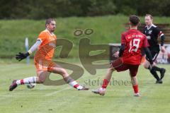 Kreisklasse - Saison 2023/24 - SV Zuchering - TSV Baar/Ebenhausen -  Der 2:0 Führungstreffer durch Leander Friedl rot Zuchering - jubel - Dominik Weidner Torwart Ebenhausen - Foto: Meyer Jürgen