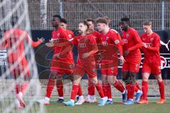 A - Junioren Bundesliga Süd/Südwest -  Saison 2021/2022 - FC Ingolstadt 04 - 1. FC Saarbrücken - Der 1:0 Führungstreffer durch Johannes Birkl (#25 FCI) - jubel - Foto: Meyer Jürgen