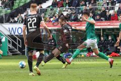 2.BL; SV Werder Bremen - FC Ingolstadt 04; Valmir Sulejmani (33, FCI) Christian Gebauer (22, FCI) Milos Veljkovic (13 Bremen)